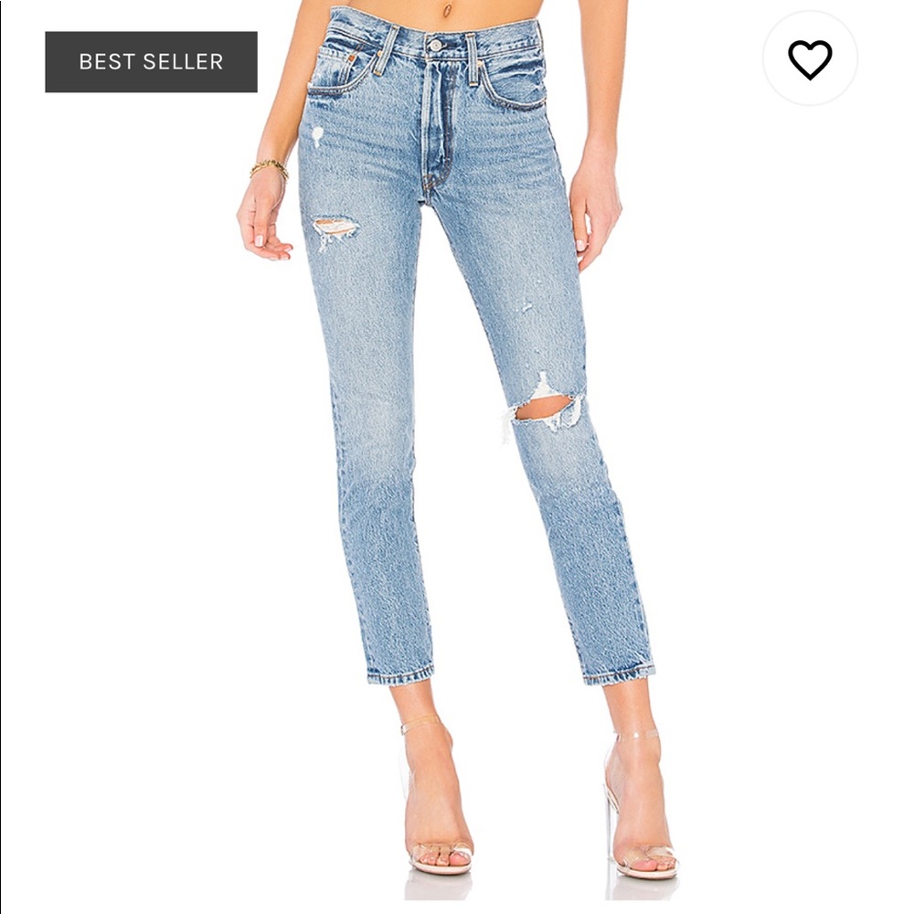Levi’s 501 Cropped Skinny Ripped Jeans